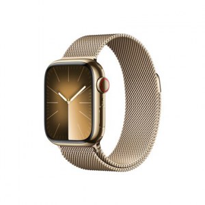 Apple Series 9 (GPS + Cellular) Inteligentny zegarek 4G Stal nierdzewna Złota 41 mm Odbiornik Apple Pay GPS/GLONASS/Galileo/BeiD